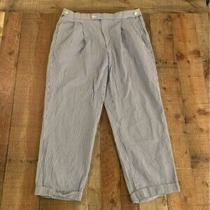 Brooks brothers mens seersucker blue and white striped dress pants -38”